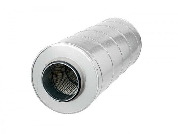S&P - Silencieux acier galvanisé, longueur 900 mm, D de raccordement au réseau 560 mm