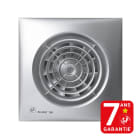 S&P - Aérateur, 95 m3/h, façade silver, hygro réglable, tempo réglable, D 100 mm