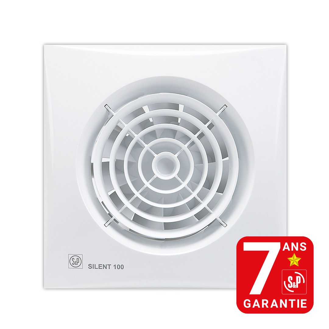 S&P - Aérateur, 95 m3/h tempo réglable de 1 à 30mn clapet antiretour D100mm moteur 12V