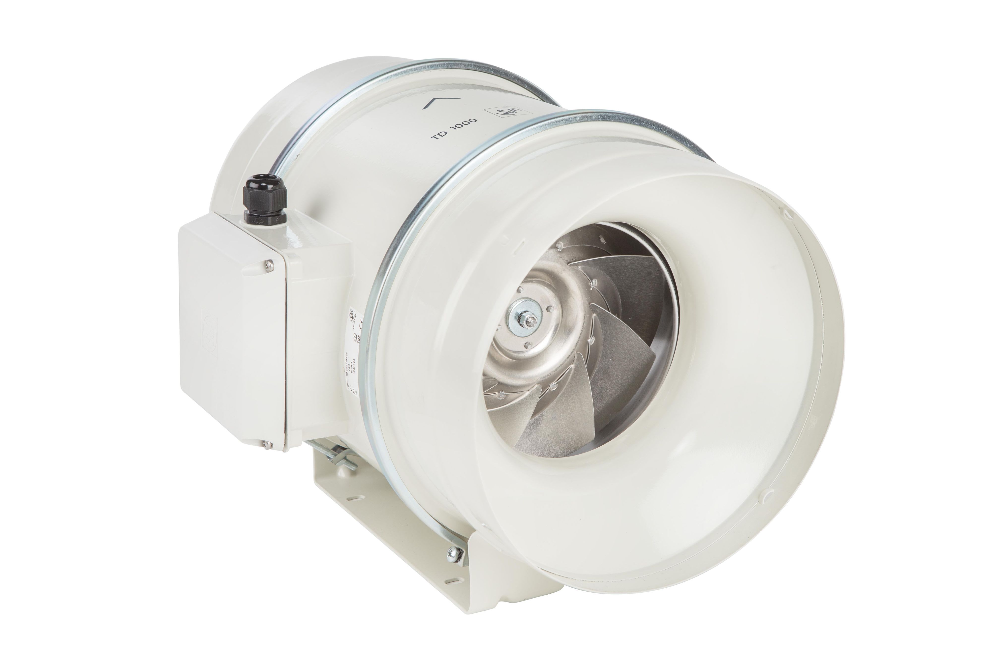 S&P - Ventilateur de conduit ultra-silencieux, 1490/1770 m3/h, 3 vitesses, D 315 mm
