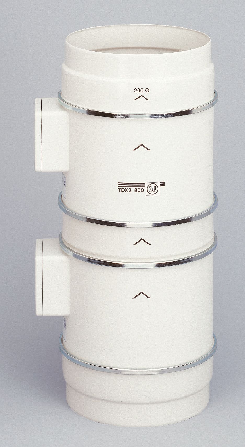 S&P - Extracteur in line, 2 moteurs, série 2, 2 vitesses 1020/900 m3/h, D250 mm.