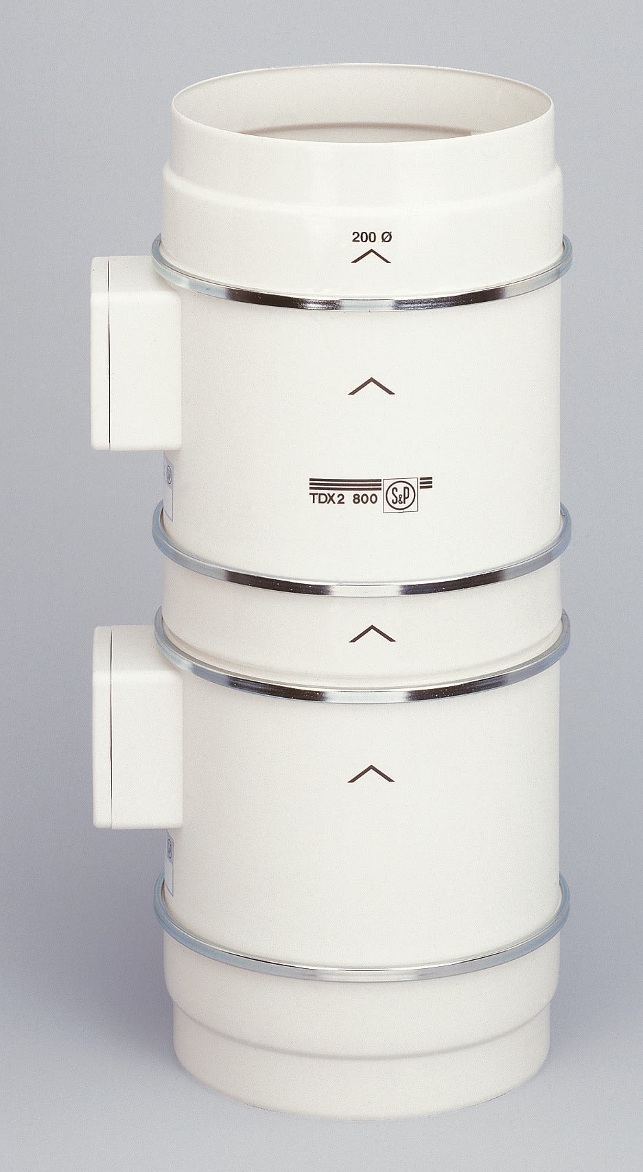 S&P - Extracteur in line, 2 moteurs en série, 2 vitesses 1320/980 m3/h D250 mm.