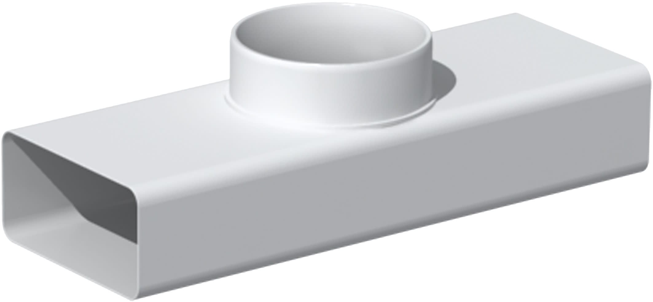 S&P - Té mixte PVC rigide rectangulaire 55 x 220 mm/circulaire D 125 mm, gamme TUBPLA