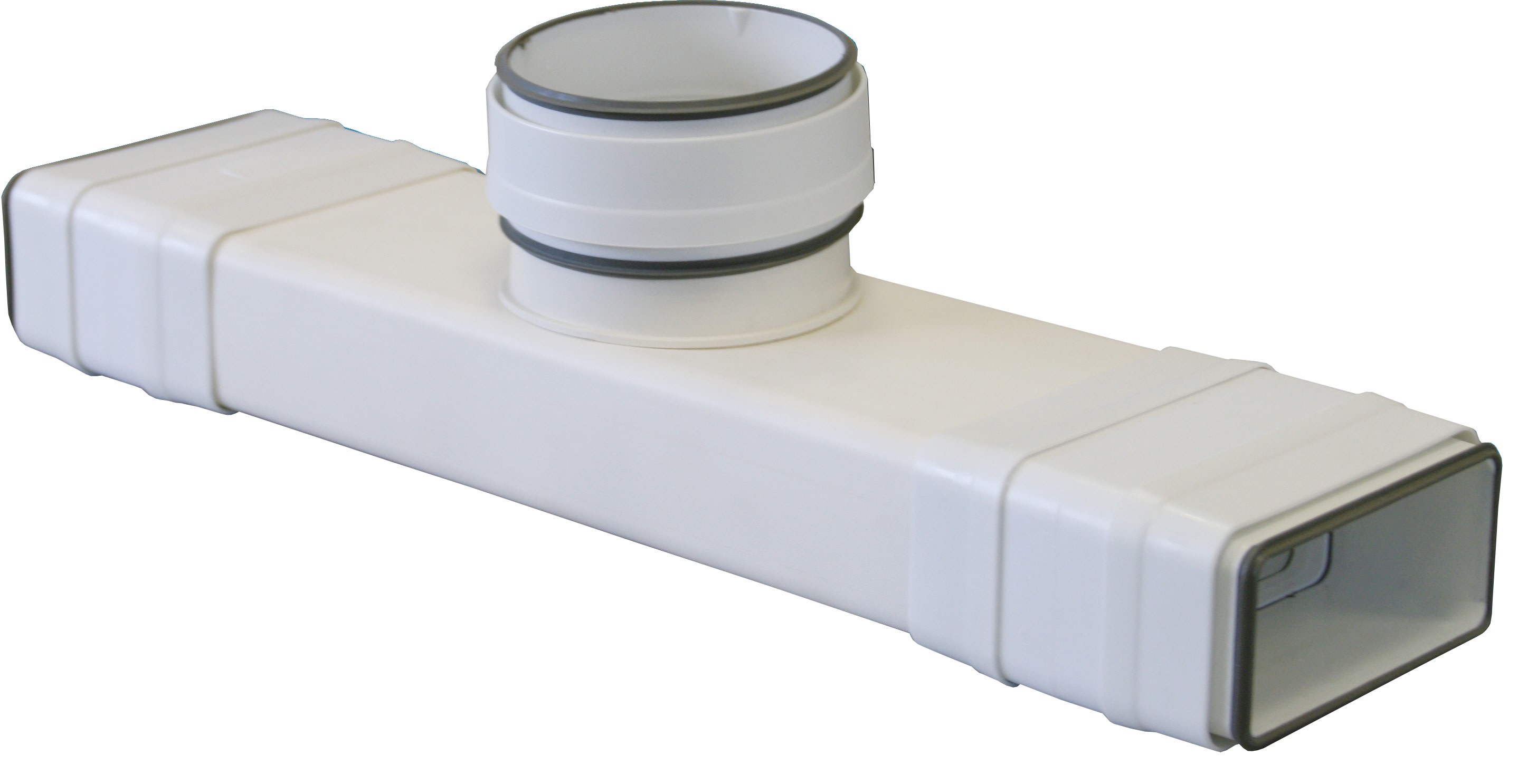 S&P - Té mixte PVC à joints d'étanchéité rectangulaire 55 x 110 mm/circulaire D 100 mm