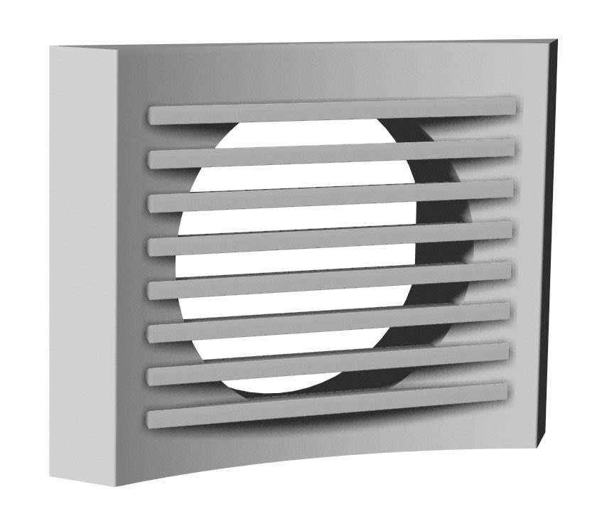 S&P - Terminal métallique mural de diffusion/extraction, finition alu gris, D 80 mm