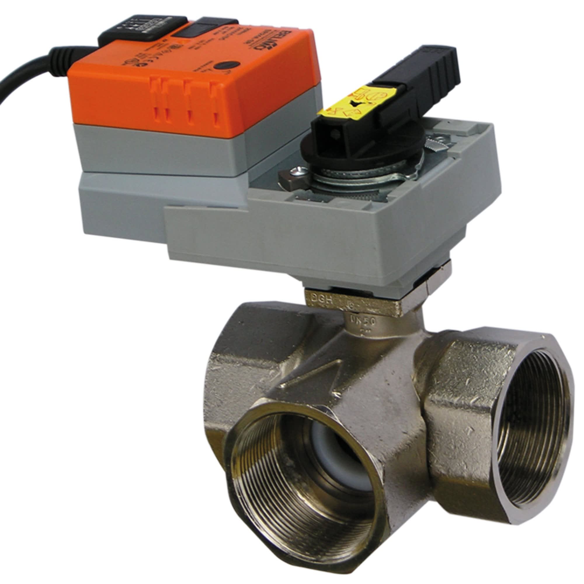 S&P - Vanne 3 voies pour caisson CADT N 45, 3WV DN20 KVS6.3, propo 24 V + servomoteur