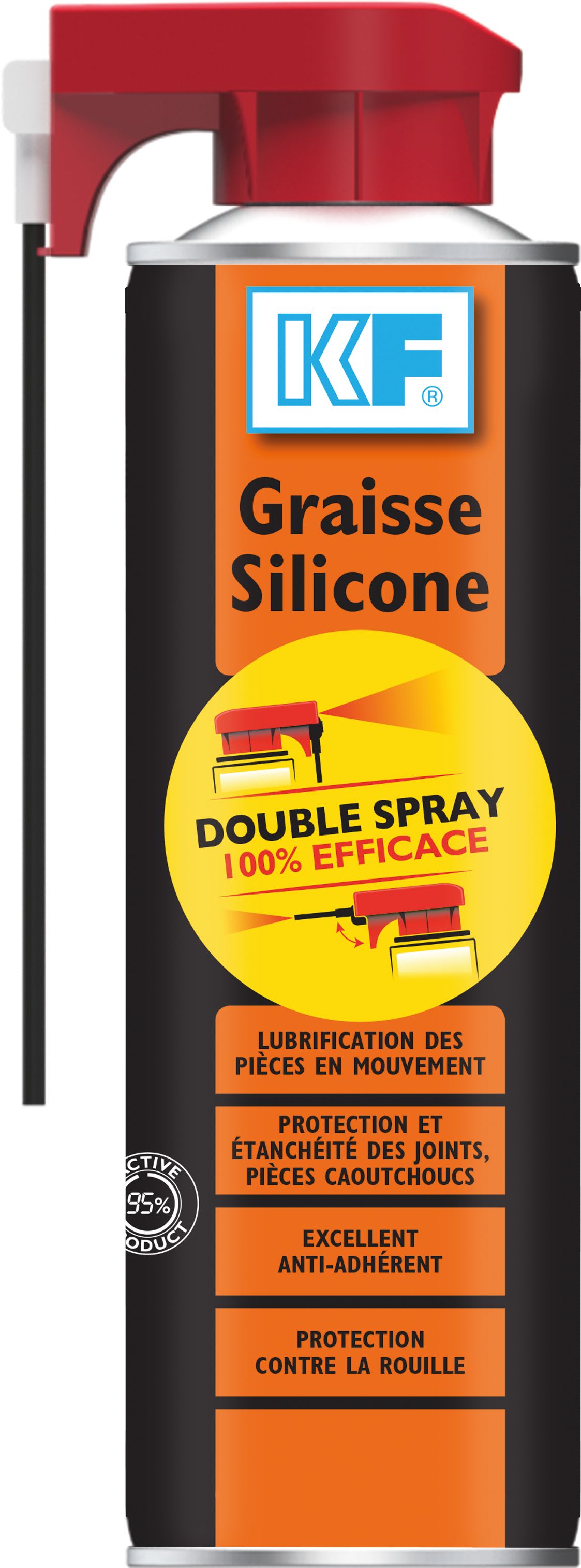 KF - KF GRAISSE SILICONE DOUBLE SPRAY 12X400ML
