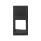 Simon - Plaque K45 VDM 1/2 plate sans volet 1 x RJ45 Ortronics® - Gris noir