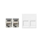 Simon - Plaque K45 VDM plate avec volet 2 x RJ45 Cat. 5e FTP - Blanc neige