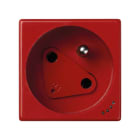 Simon - Prise de courant 2P+T K45 connexion à vis + voyant + détrompeur - Rouge