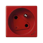 Simon - Prise de courant 2P+T K45 connexion à vis + voyant + détrompeur - Rouge