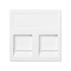 Simon - Plaque K45 VDM plate avec volet 2 x  RJ45 Panduit® - Blanc neige