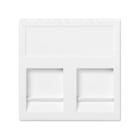 Simon - Plaque K45 VDM plate avec volet 2 x RJ45 INFRA+® - Blanc neige