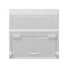 Simon - Plaque K45 VDM inclinée avec volet 2 x Modules MD - Blanc neige