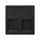 Simon - Plaque K45 VDM plate avec volet 2 x  RJ45 Nexans® - Gris noir