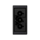 Simon - Plaque K45 demi-mécanisme avec 1 connecteur rapide mâle 3 pôles - Gris noir