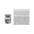 Simon - Plaque K45 VDM inclinée avec volet 1 x RJ45 Cat. 5e FTP - Blanc neige
