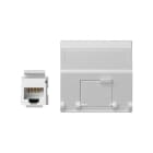 Simon - Plaque K45 VDM inclinée avec volet 1 x RJ45 Cat. 5e UTP - Blanc neige