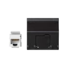Simon - Plaque K45 VDM inclinée avec volet 1 x RJ45 Cat. 6 UTP - Gris noir