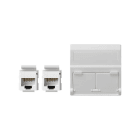 Simon - Plaque K45 VDM inclinée avec volet 2 x RJ45 Cat. 5e UTP - Blanc neige