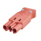 Simon - Fiche à connexion raide mâle 3 pôles connexion à vis - Rouge