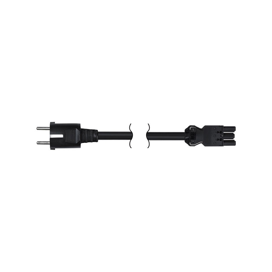 Simon - Cordon connexion rapide femelle Schuko 3 pôle 2m. Section 3x1,5mm² - G graphite