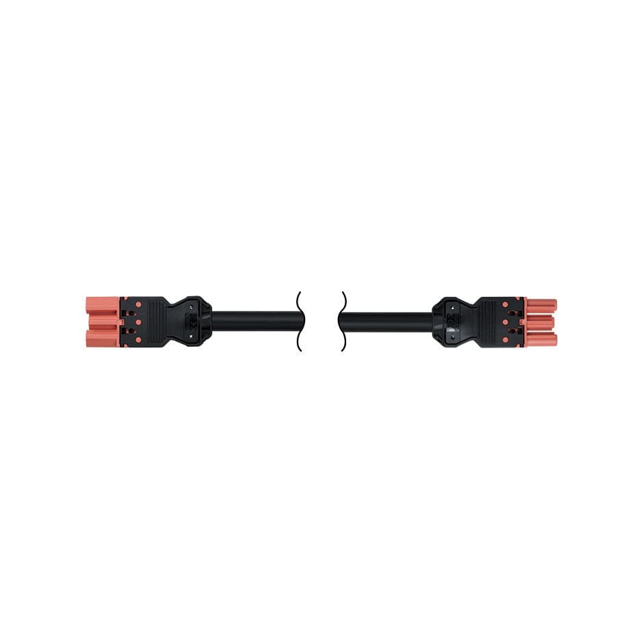 Simon - Cordon connexion rapide mâle-femelle 3 pôles 5m. Section 3x2,5mm² - Rouge