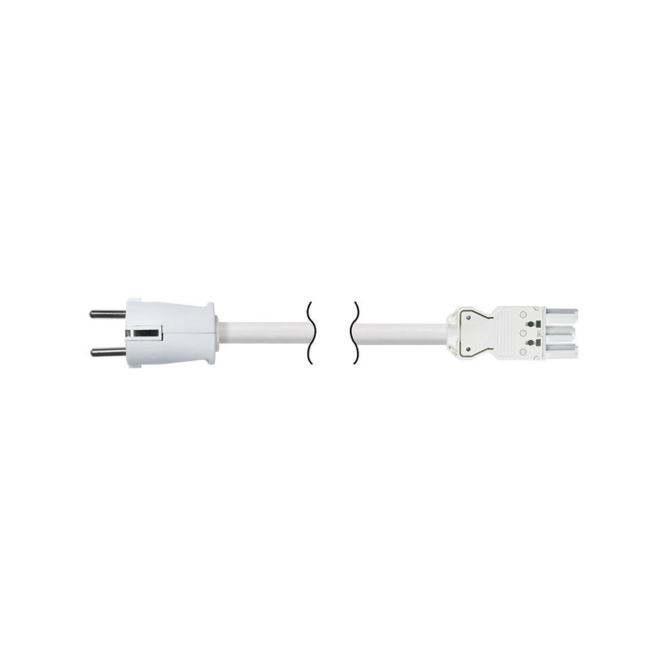 Simon - Cordon connexion rapide femelle Schuko 3 pôle 2m. Section 3x2,5mm² - Blanc neige