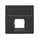 Simon - Plaque K45 VDM plate sans volet 1 x RJ45 3M OCK® - Gris noir