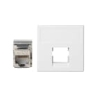 Simon - Plaque K45 VDM plate sans volet 1 x RJ45 Cat. 5e FTP - Blanc neige