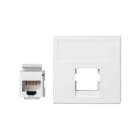 Simon - Plaque K45 VDM plate sans volet 1 x RJ45 Cat. 6 UTP - Blanc neige