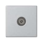 Simon - Plaque K45  TV simple, connecteurs CEI mâle. Connexion à vis - Aluminium