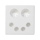 Simon - Plaque K45 sortie câbles, freine-câbles (2 de Ø13mm et 4 de Ø6mm) - Blanc neige
