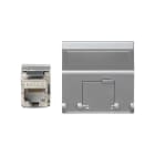 Simon - Plaque K45 VDM inclinée avec volet 1 x RJ45 Cat. 6 FTP - Aluminium