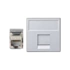 Simon - Plaque K45 VDM plate avec volet 1 x RJ45 Cat. 5e FTP - Aluminium