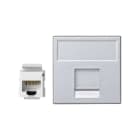Simon - Plaque K45 VDM plate avec volet 1 x RJ45 Cat. 5e UTP - Aluminium