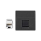 Simon - Plaque K45 VDM plate avec volet 1 x RJ45 Cat. 6 UTP - Gris noir