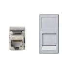 Simon - Plaque K45 VDM plate avec volet 1 x RJ45 Cat. 5e FTP - Aluminium
