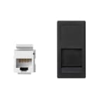 Simon - Plaque K45 VDM plate avec volet 1/2 x RJ45 Cat. 5e UTP - Gris noir