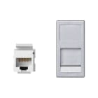 Simon - Plaque K45 VDM plate avec volet 1/2 x RJ45 Cat. 5e UTP - Aluminium