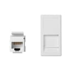 Simon - Plaque K45 VDM plate avec volet 1/2 x RJ45 Cat. 5e UTP - Blanc neige