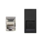 Simon - Plaque K45 VDM plate avec volet 1 x RJ45 Cat. 6 FTP - Gris graphite