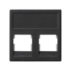 Simon - Plaque K45 VDM plate sans volet 2 x  RJ45 INFRA+® - Gris noir