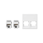 Simon - Plaque K45 VDM plate sans volet 2 x RJ45 Cat. 5e UTP - Blanc neige