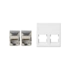 Simon - Plaque K45 VDM plate sans volet 2 x RJ45 Cat. 6 FTP - Blanc neige