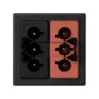 Simon - Plaque K45 1 connex rapide mâle 3 pôles graph 1 connex rapide mâle 3 pôles rouge