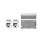 Simon - Plaque K45 VDM inclinée avec volet 2 x RJ45 Cat. 6 UTP - Aluminium