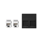 Simon - Plaque K45 VDM plate avec volet 2 x RJ45 Cat. 5e UTP - Gris noir