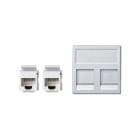 Simon - Plaque K45 VDM plate avec volet 2 x RJ45 Cat. 5e UTP - Aluminium