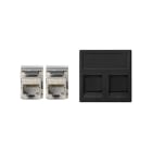 Simon - Plaque K45 VDM plate avec volet 2 x RJ45 Cat. 6 FTP - Gris graphite